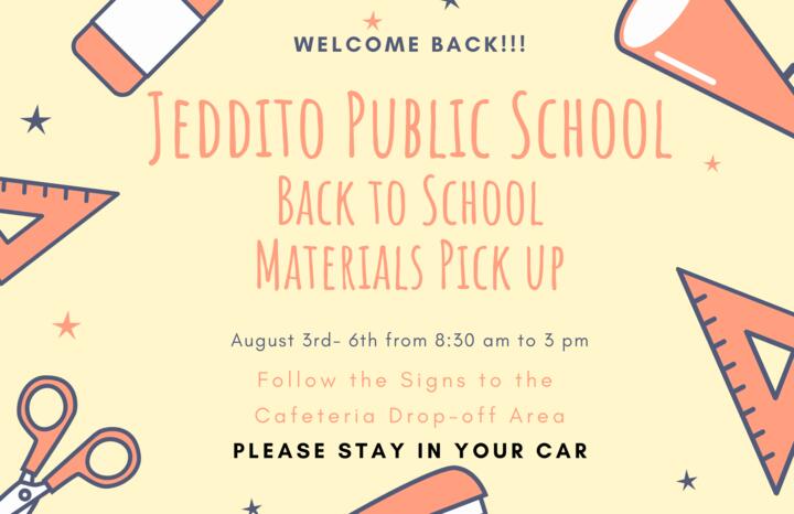 jeddito elementary back to school pick up august 3rd-6th from 8:30am to 3pm